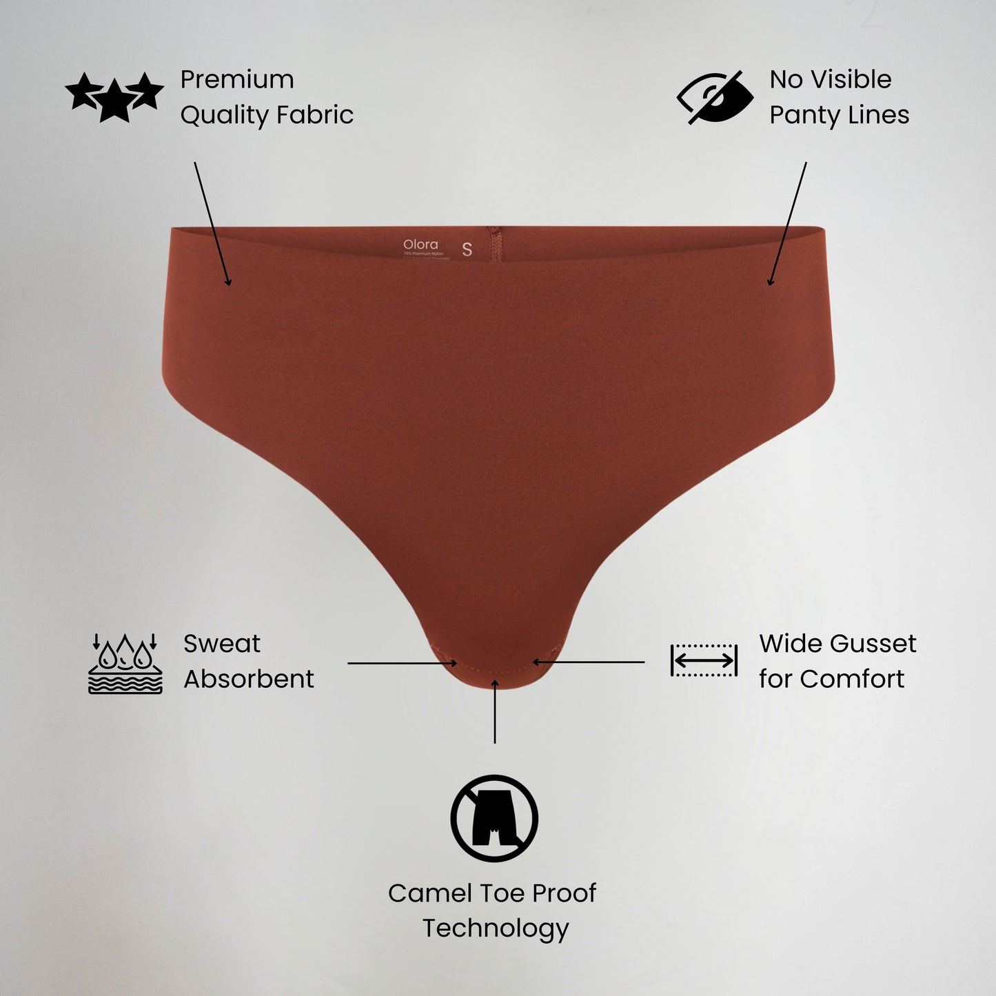 Invisible Camel Toe Thong High Rise